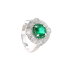 18KG 1.20ct Natural Minor Oil Colombia Green Emerald Diamond Ring GRS