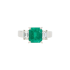 PT900 2.14ct Natural No Oil Colombia Vivid Green Emerald Diamond Ring 