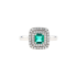 PT900 0.31ct Natural No Oil Colombia Green Emerald Diamond Ring GA