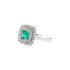 PT900 0.31ct Natural No Oil Colombia Green Emerald Diamond Ring GA