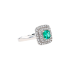 PT900 0.31ct Natural No Oil Colombia Green Emerald Diamond Ring GA