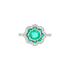 14KG 1.01ct Natural No Oil Ethiopia Green Emerald Diamond Ring GIA