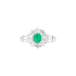 PT900 0.89ct Natural No Oil Vivid Green Emerald Diamond Ring