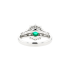 PT900 0.89ct Natural No Oil Vivid Green Emerald Diamond Ring