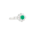 PT900 0.89ct Natural No Oil Vivid Green Emerald Diamond Ring