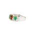 18KG 0.82ct Natural No Oil Zambia Green Emerald Ruby Ring