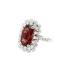 18KG 5.33ct Natural Untreated Red Garnet Diamond Ring/Pendant