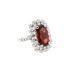 18KG 5.33ct Natural Untreated Red Garnet Diamond Ring/Pendant