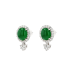 18KG Grade A Icy Imperial Vivid Green Jadeite Diamond Earrings