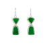 18KG Grade A Icy Vivid Green Jadeite Dimaond Earrings