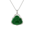 18KG Grade A Icy Vivid Green Jadeite Diamond Pendant