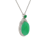 18KG Grade A Icy Green Jadeite Diamond Pendant