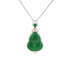 18KG Grade A Icy Green Jadeite Diamond Pendant