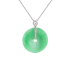 18KG Grade A Green Jadeite Diamond Pendant