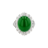 18KG Grade A Icy Imperial Vivid Green Jadeite Diamond Ring