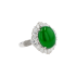 18KG Grade A Icy Imperial Vivid Green Jadeite Diamond Ring