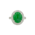 18KG Grade A Icy Vivid Green Jadeite Diamond Ring