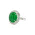 18KG Grade A Icy Vivid Green Jadeite Diamond Ring