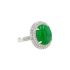 18KG Grade A Icy Vivid Green Jadeite Diamond Ring