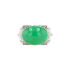 18KG Grade A Icy Green Jadeite Diamond Ring