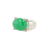 18KG Grade A Icy Green Jadeite Diamond Ring