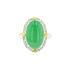 18KG Grade A Icy Green Jadeite Diamond Ring