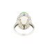 18KG Grade A Icy Green Jadeite Diamond Ring