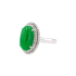 18KG Grade A Vivid Green Jadeite Diamond Ring