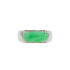 18KG Grade A Green Jadeite Diamond Ring