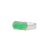 18KG Grade A Green Jadeite Diamond Ring