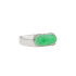 18KG Grade A Green Jadeite Diamond Ring