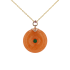 18KG Grade A Orange Jadeite Ruby Diamond Pendant