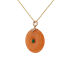 18KG Grade A Orange Jadeite Ruby Diamond Pendant