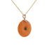 18KG Grade A Orange Jadeite Ruby Diamond Pendant