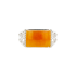 18KG Grade A Orange Jadeite Diamond Ring