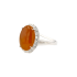 18KG Grade A Orange Jadeite Diamond Ring