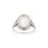 18KG Grade A Glassy White Jadeite Diamond Ring