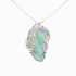 PT900 60.12ct Natural Untreated Australian Opal Blue Diamond Pendant / Brooch