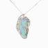 PT900 60.12ct Natural Untreated Australian Opal Blue Diamond Pendant / Brooch