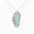 PT900 60.12ct Natural Untreated Australian Opal Blue Diamond Pendant / Brooch