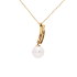 18KG Premier 8.5mm Japanese Akoya Pearl Natural Diamond Necklace