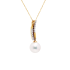 18KG Premier 8.5mm Japanese Akoya Pearl Natural Diamond Necklace