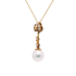 18KG Premier 8.7mm Japanese Akoya Pearl Natural CZ Necklace