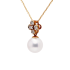 18KG Premier 8.0mm Japanese Akoya Pearl Natural Diamond Necklace