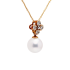 18KG Premier 8.0mm Japanese Akoya Pearl Natural Diamond Necklace