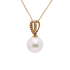 18KG Premier 8.7mm Japanese Akoya Pearl CZ Necklace