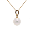 18KG Premier 8.7mm Japanese Akoya Pearl CZ Necklace