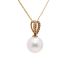 18KG Premier 8.7mm Japanese Akoya Pearl CZ Necklace