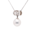 18KG Premier 8.5mm Japanese Akoya Pearl CZ Necklace