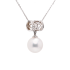 18KG Premier 8.5mm Japanese Akoya Pearl CZ Necklace